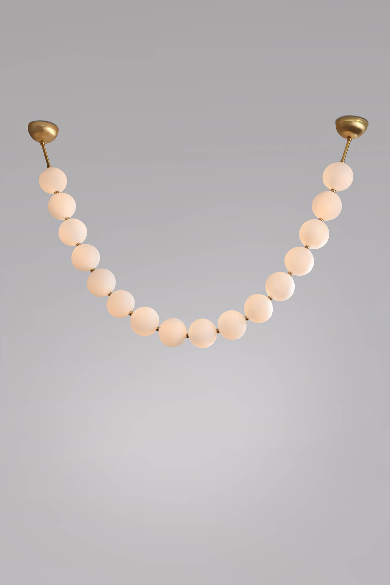 Lustre Collier de Perles - Verre soufflé bouche, Laiton, LEDs - L245xH100cm