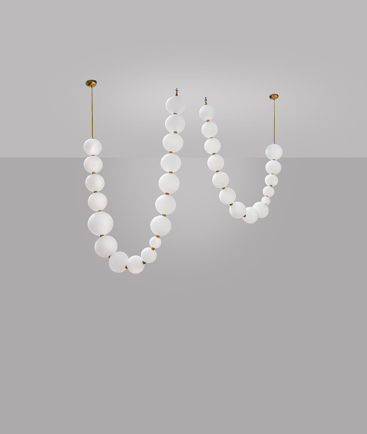 Lustres Collier de Perles - Verre soufflé bouche, Laiton, LEDs - L200cm / L250cm